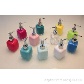 Colorful BPA Free Plastic With Steel Bathroom Sets Soap Pum